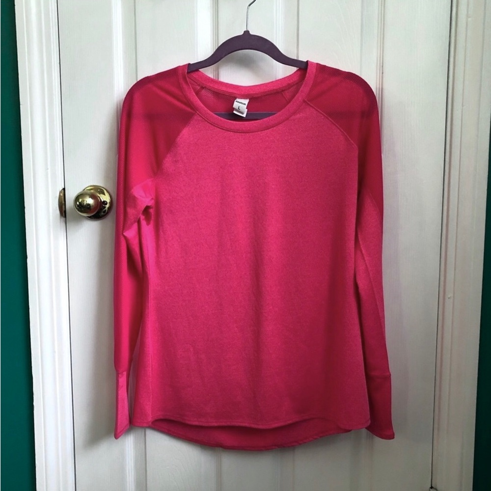 Reebok fuchsia long sleeve top  with mesh sleeve L